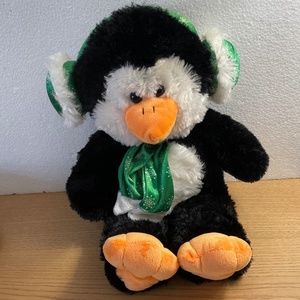 Kellytoy Penguin Plush Green Ear Muffs & Scarf 21” Stuffed Animal Christmas 2014
